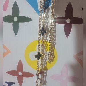 47 inch clover gold crossbody chain